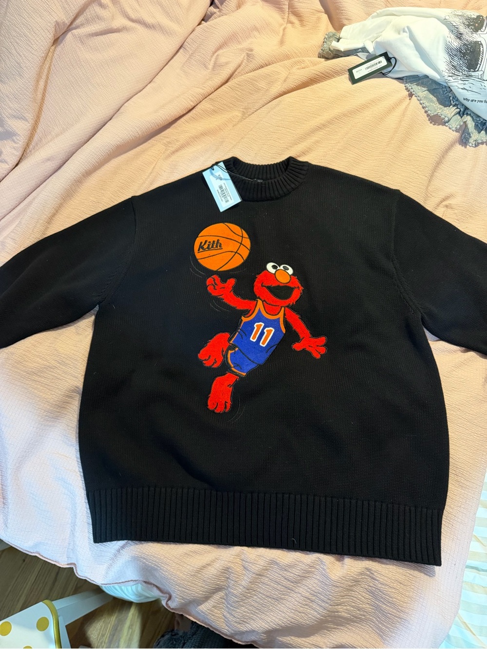 Kith x Sesame Street Elmo Basketball Black Knit Sweater